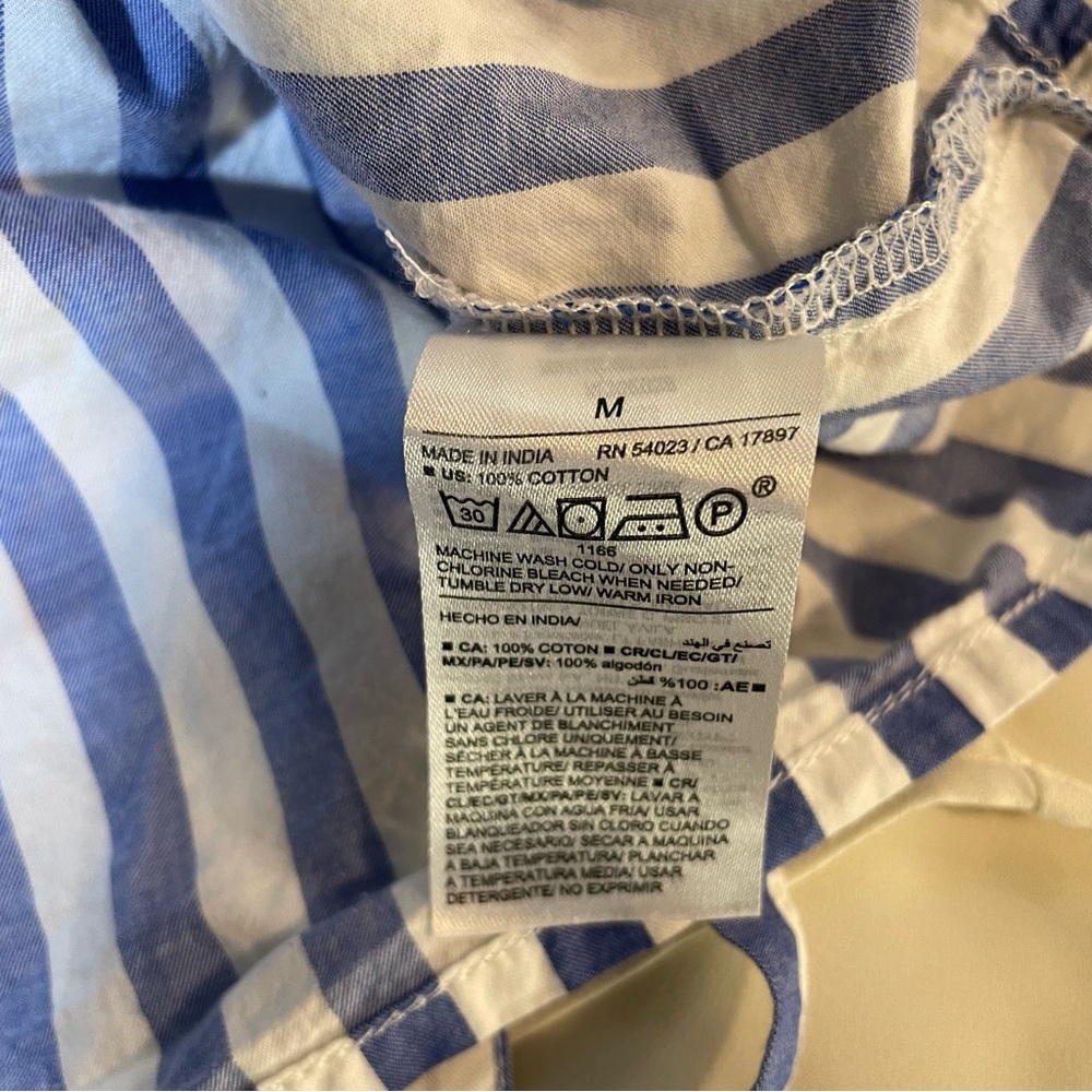 #0249 Old Navy Blue and White Striped Tank Top with Tie Straps-M - Picture 5 of 5